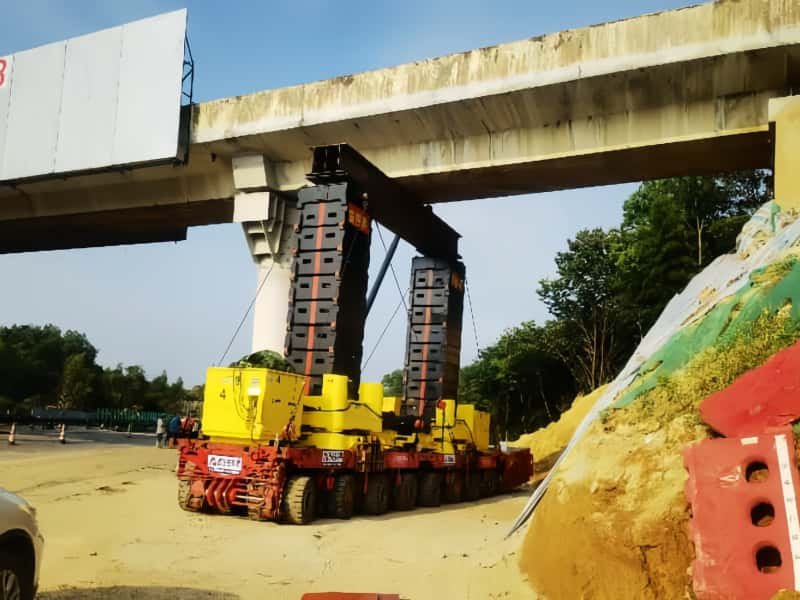 Porto de Pelotas SPMT Módulo Bicicleta Transporte-Ponte Instalação Instalação de Ponte Serviços de Construção